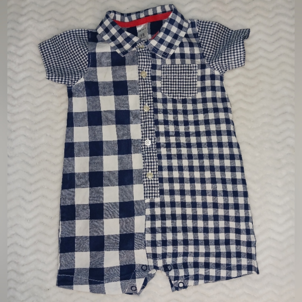 Gingham Carters baby boys romper size 18 months